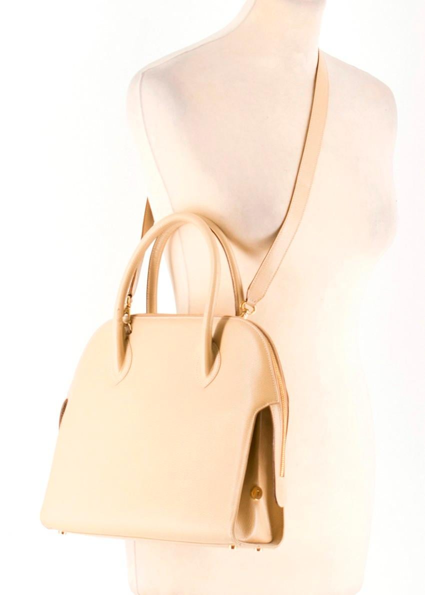 Salvatore Ferragamo Sand Leather Shoulder Bag For Sale 4