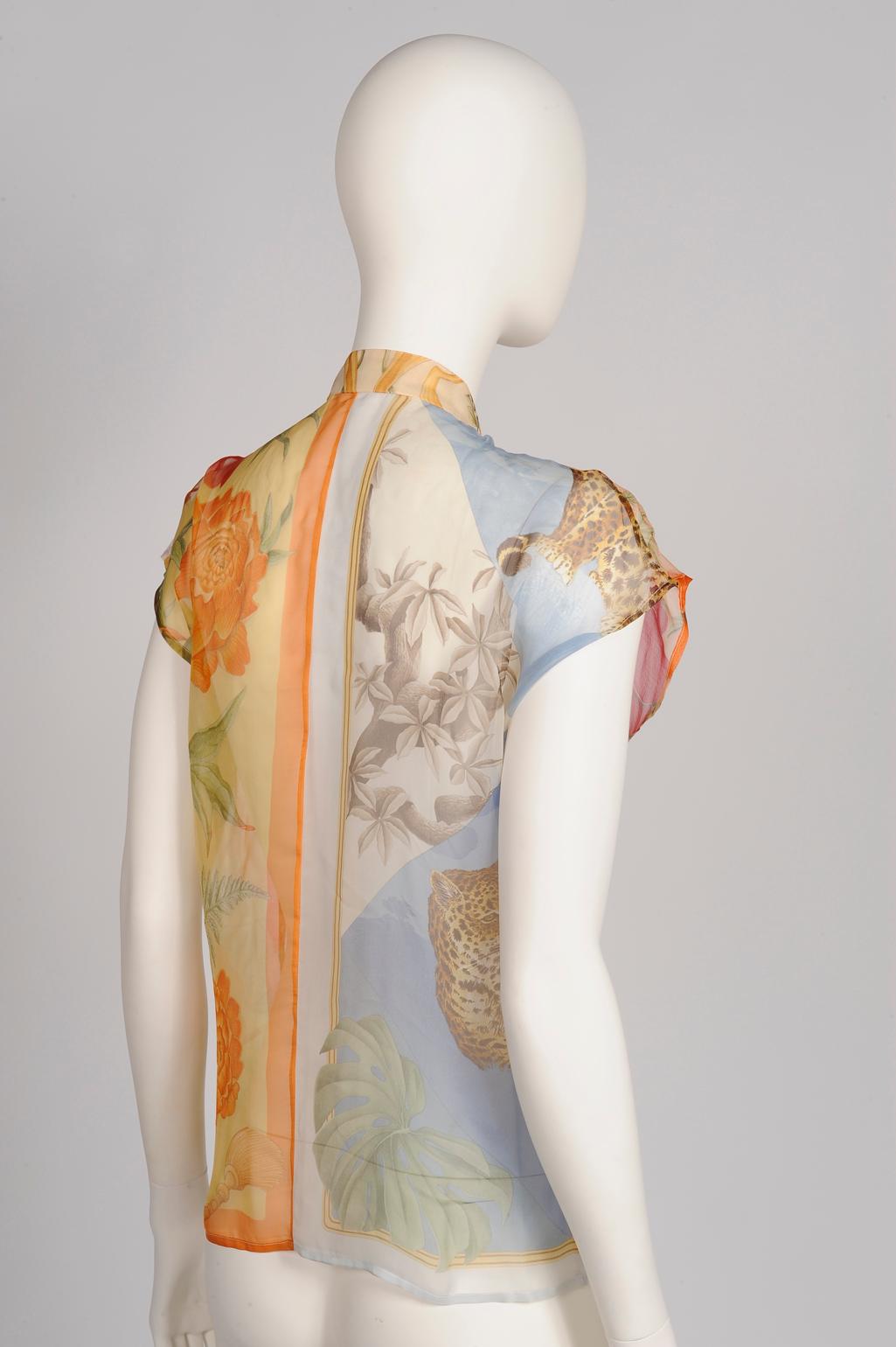 Salvatore Ferragamo Scarf-Like Printed Silk Slip Dress & Blouse Set 8
