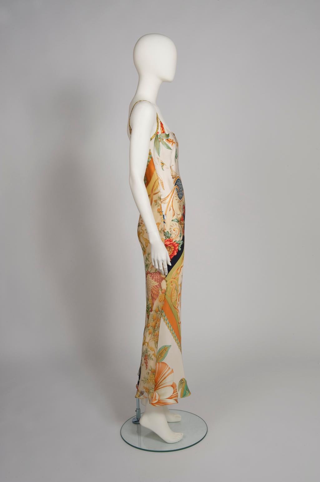 Women's Salvatore Ferragamo Scarf-Like Printed Silk Slip Dress & Blouse Set