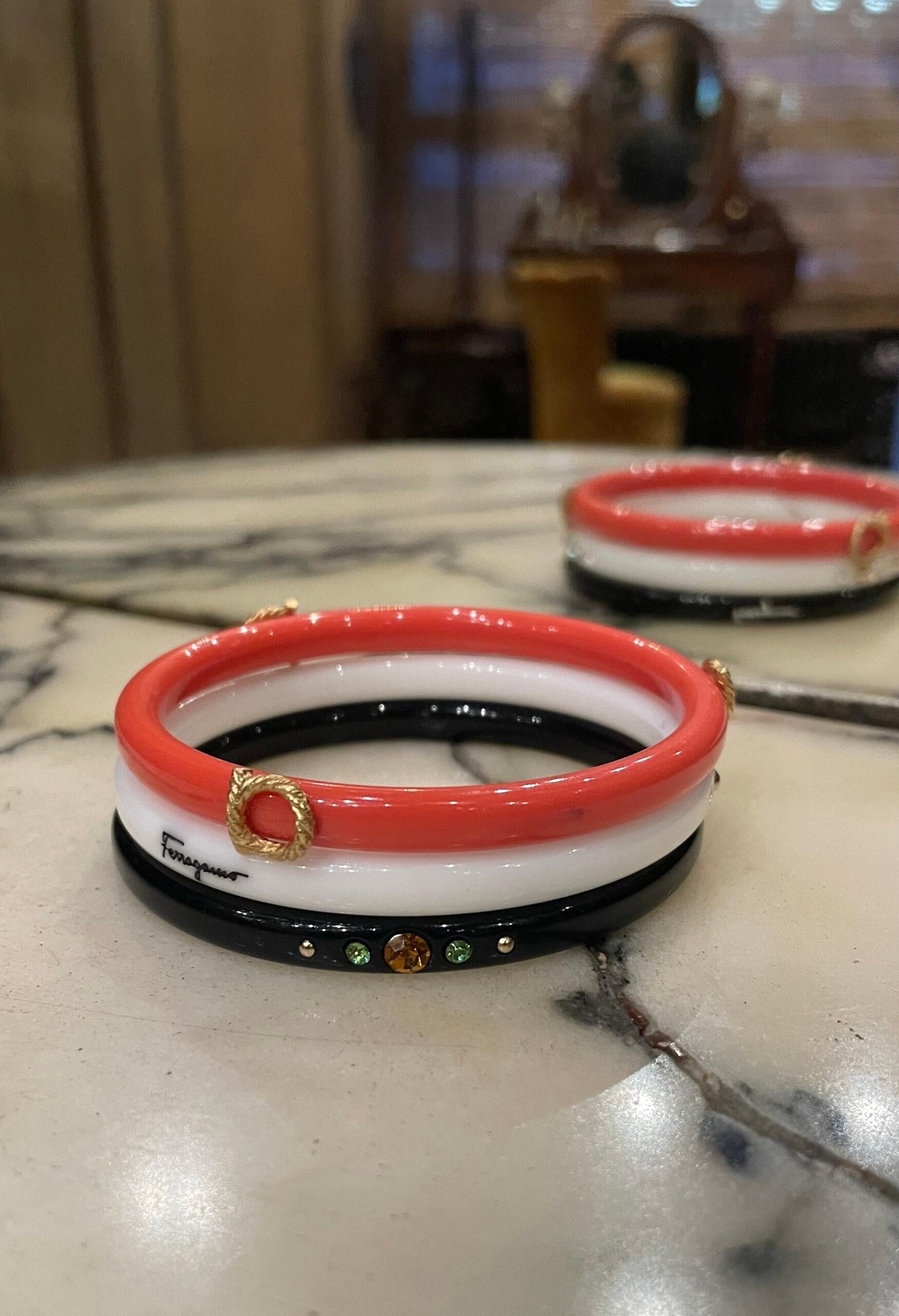 Women's or Men's Salvatore Ferragamo set of three bracelets For Sale