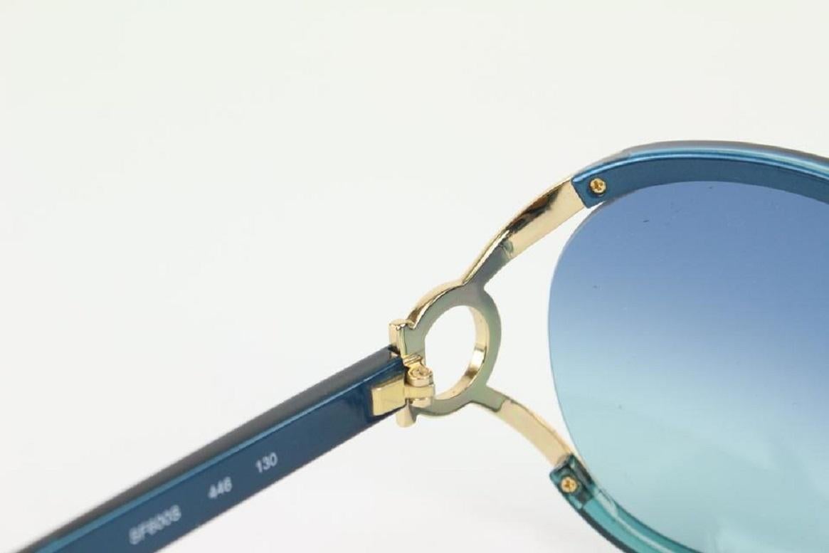 Salvatore Ferragamo SF600S Blue Women's Sunglasses 827sf13 In Good Condition In Dix hills, NY