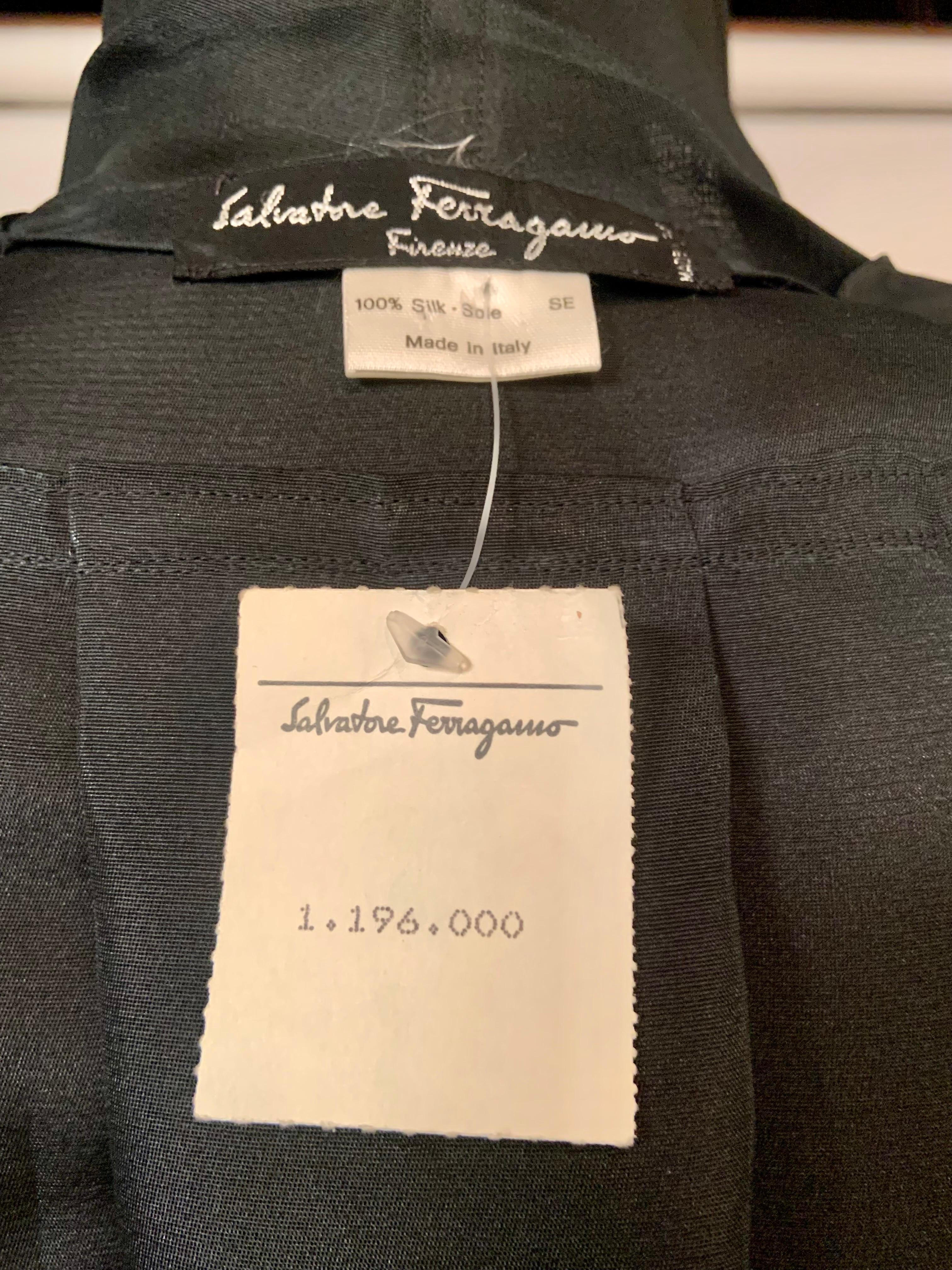 Salvatore Ferragamo Sheer Black Silk Duster Coat, New With Tags 6