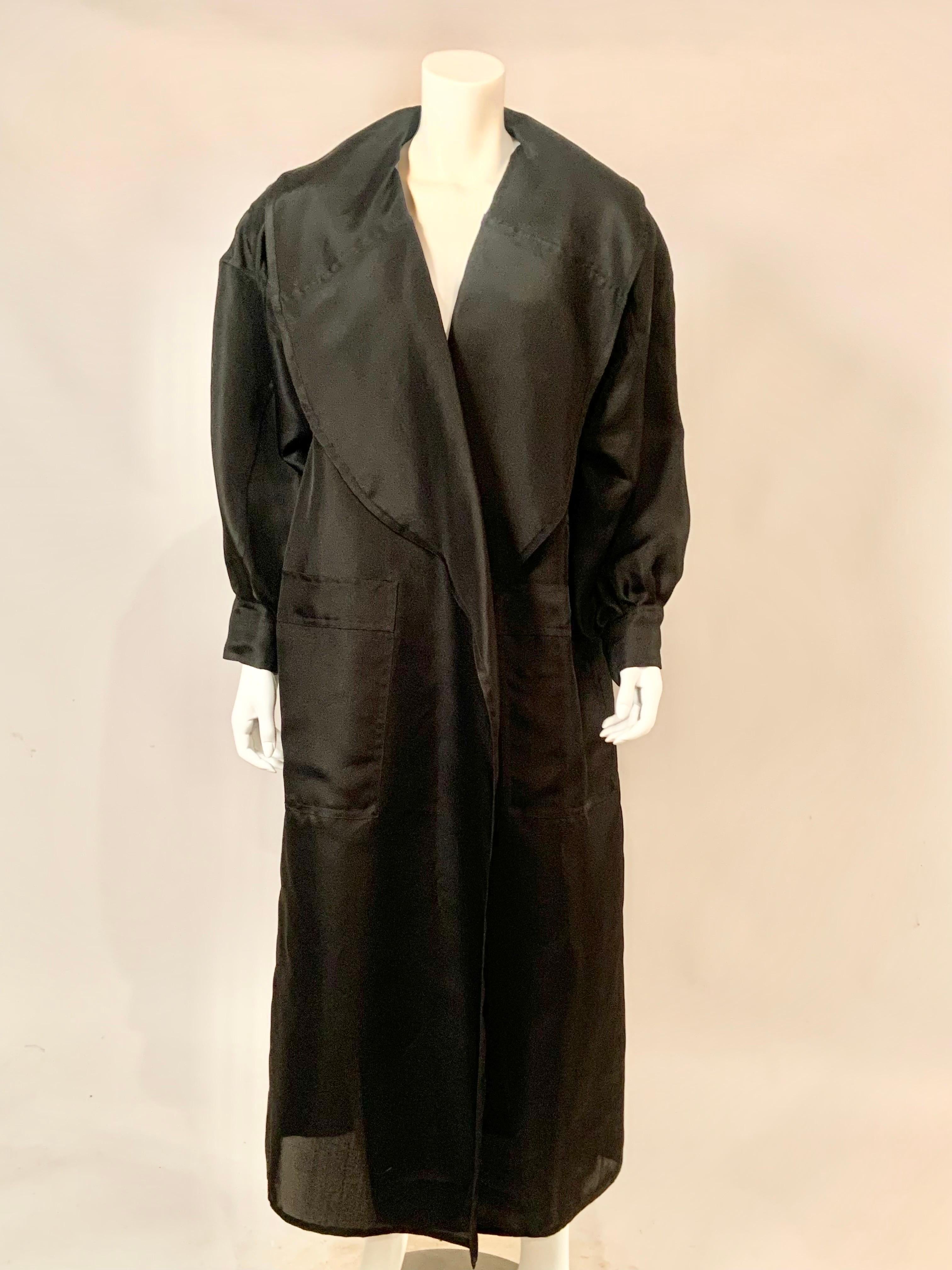 Salvatore Ferragamo Sheer Black Silk Duster Coat, New With Tags 7