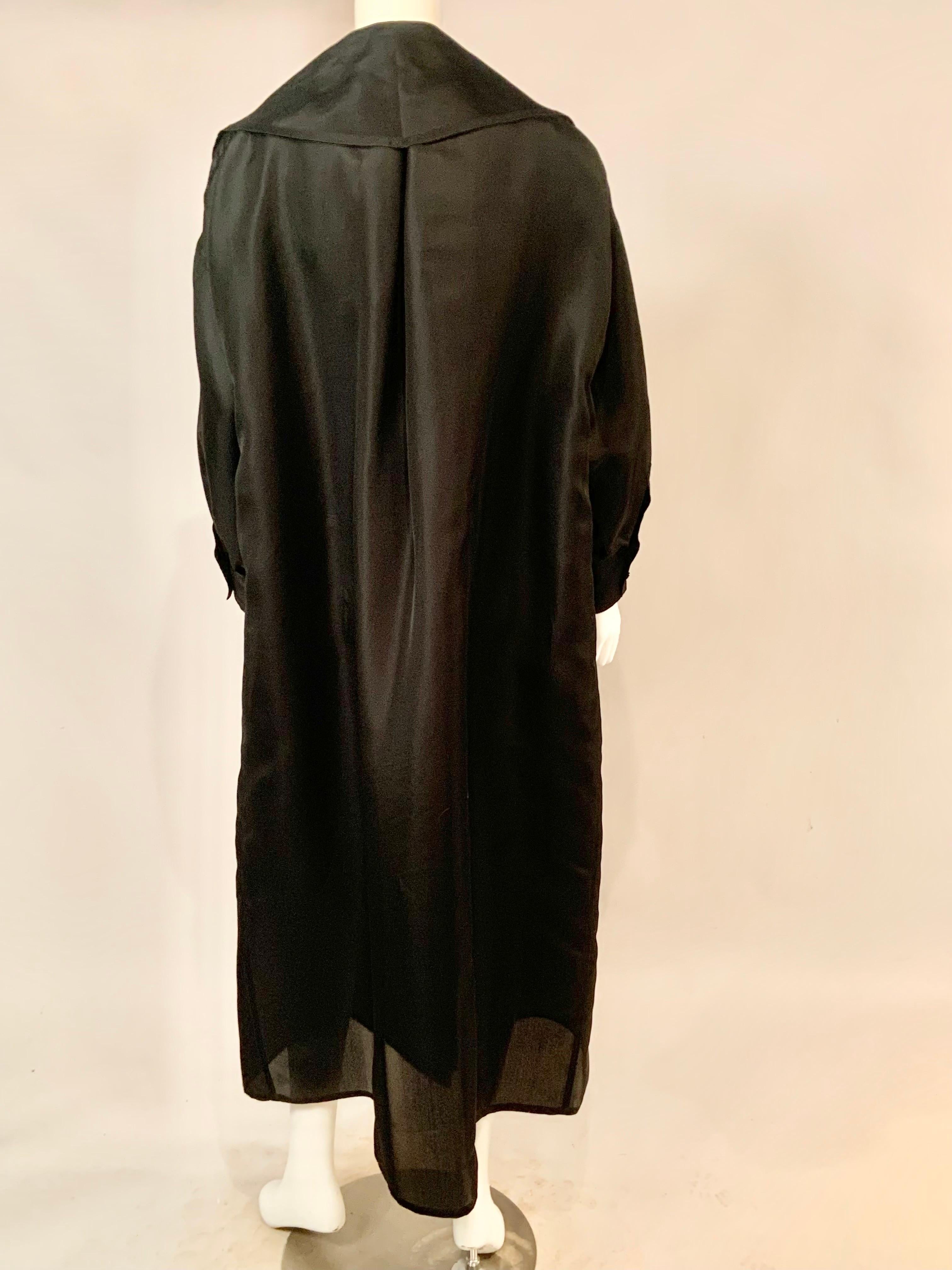Salvatore Ferragamo Sheer Black Silk Duster Coat, New With Tags 2