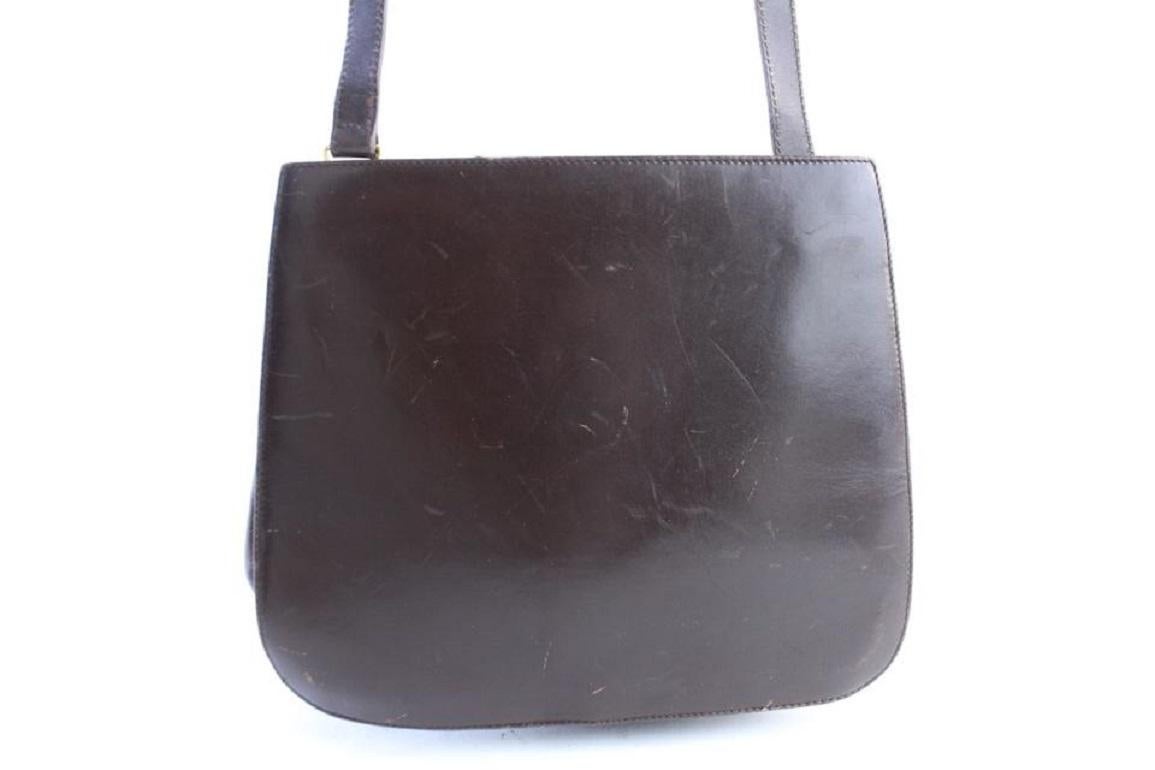 Salvatore Ferragamo Shoulder Gancini 26mr0701 Brown Leather Cross Body Bag For Sale 2