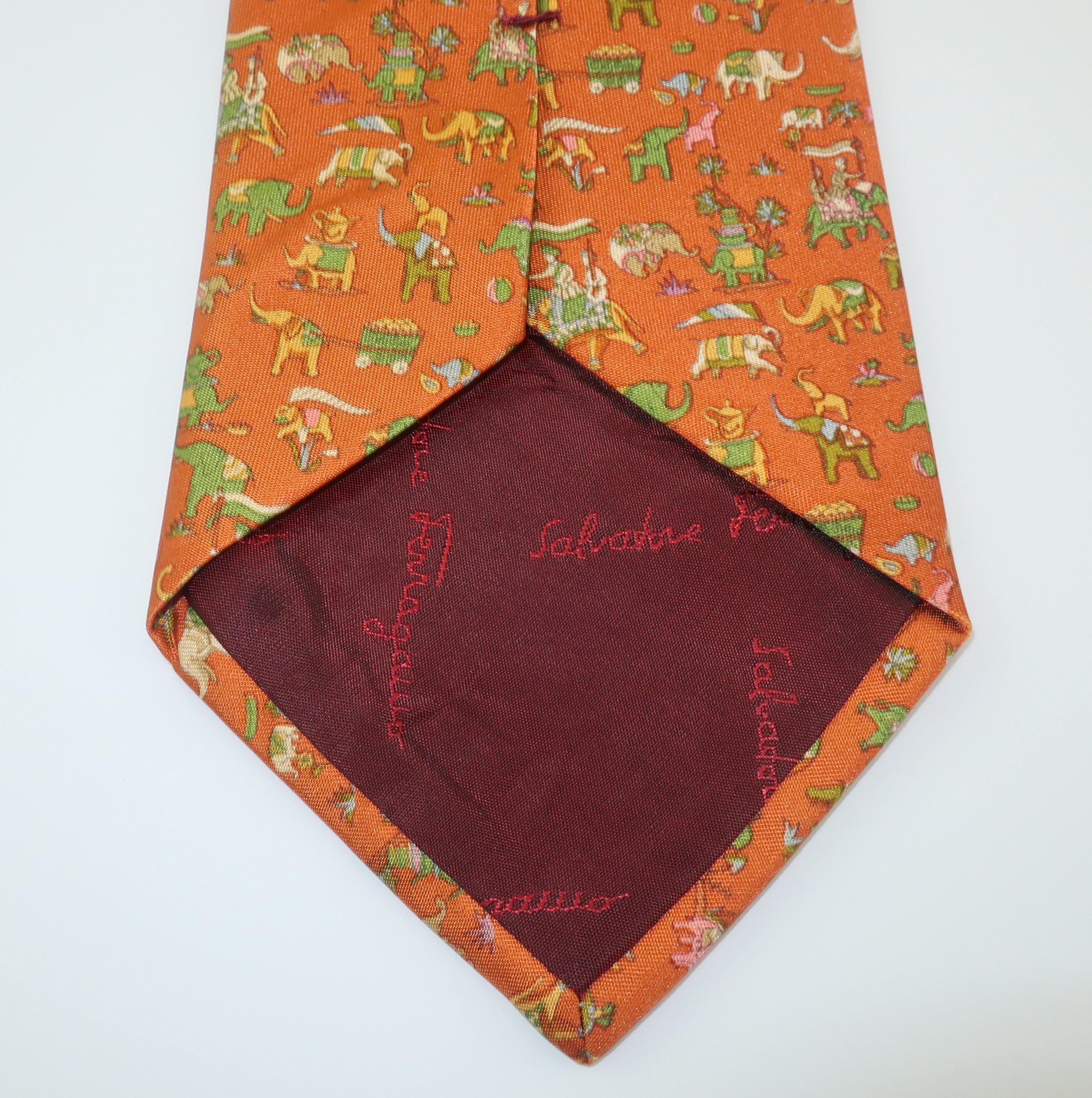 Salvatore Ferragamo Silk Men's Necktie With Raj Motif 2