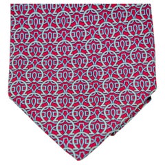 SALVATORE FERRAGAMO Silk Neck Tie Gancini Details Pink and Blue