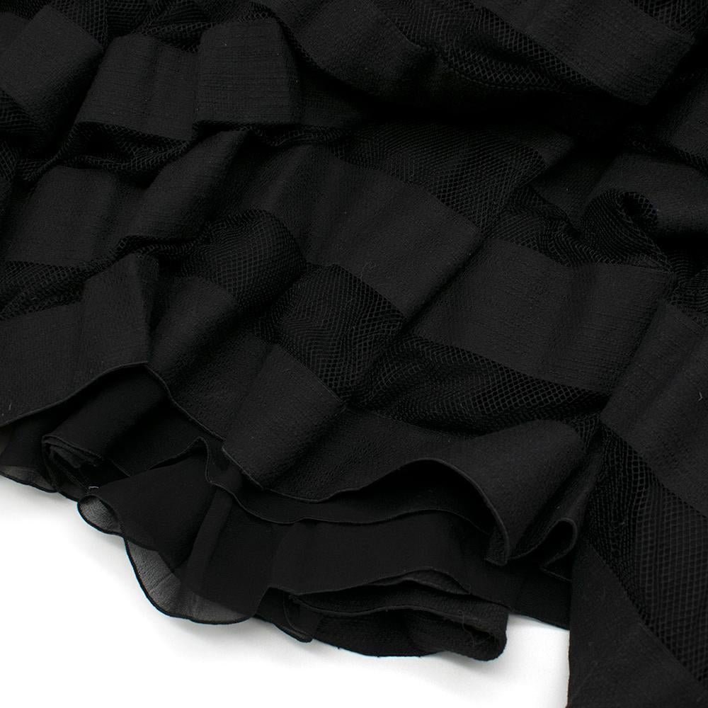 Salvatore Ferragamo Silk Tiered Black Dress - Size US6 For Sale 3