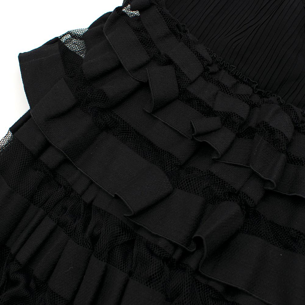 Salvatore Ferragamo Silk Tiered Black Dress - Size US6 For Sale 4