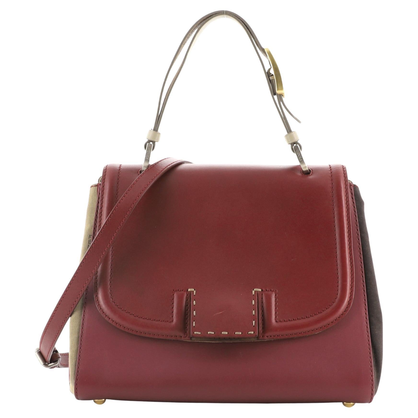 Salvatore Ferragamo Burgundy Leather Mini Sofia Crossbody Bag For Sale