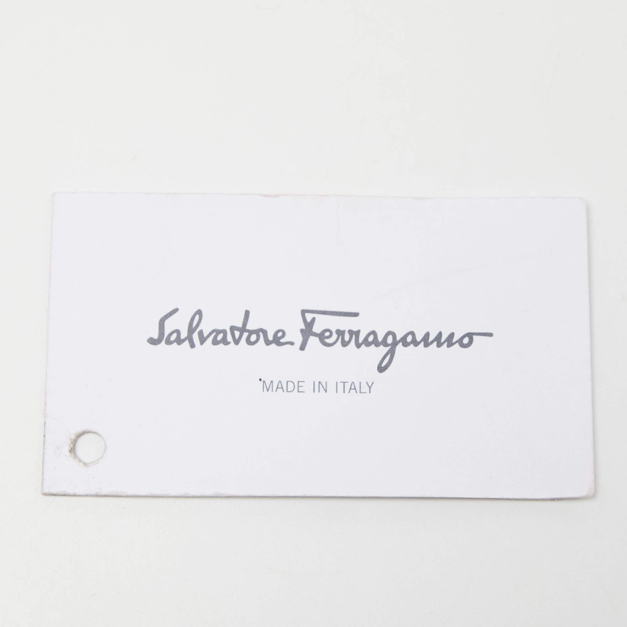 Salvatore Ferragamo Silver Glitter and Laminated Leather Top Handle Bag 5
