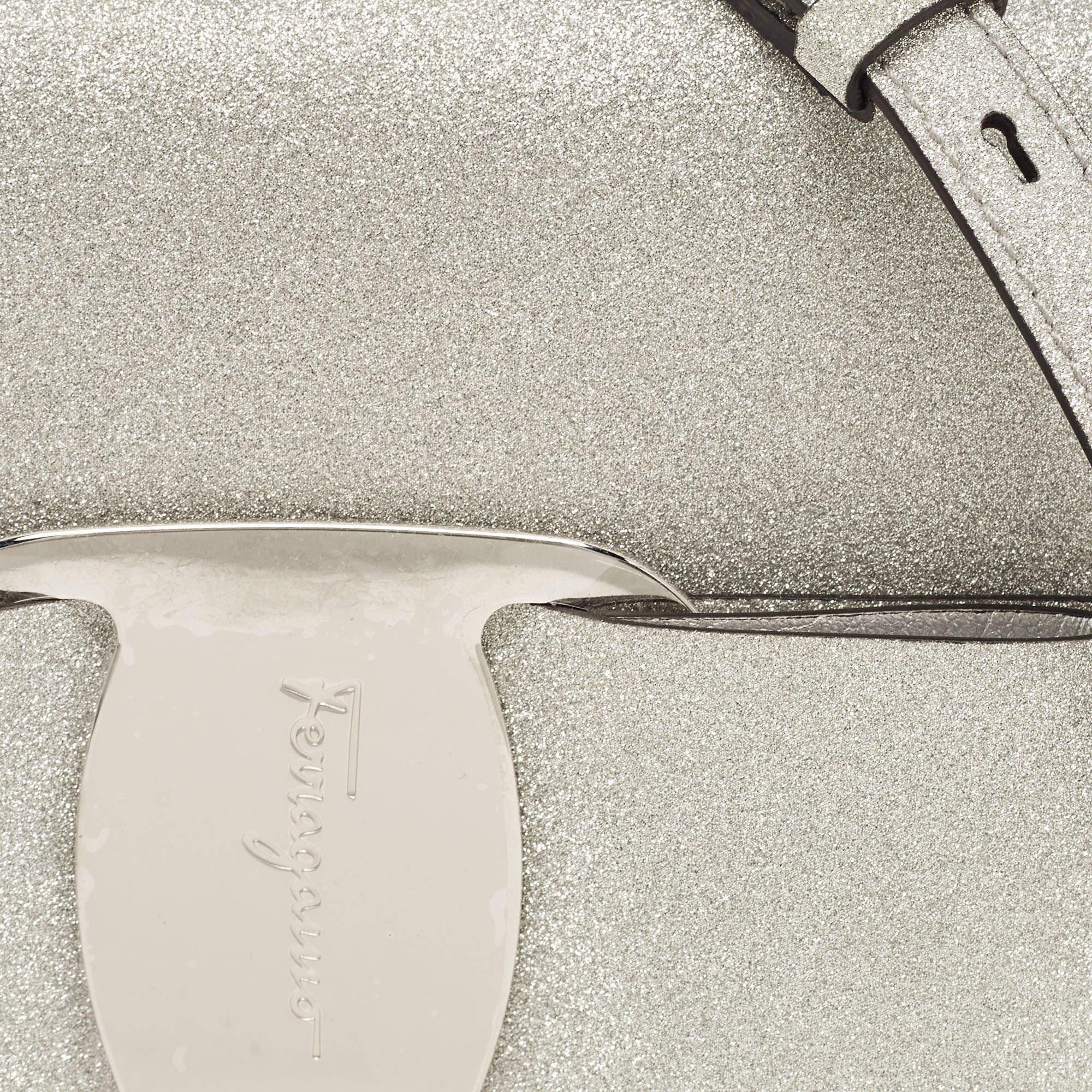 Salvatore Ferragamo Silver Glitter Mini Vara Bow Crossbody Bag 1