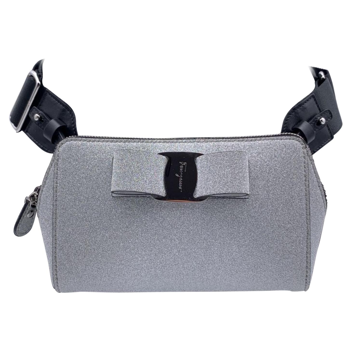 silver glitter bum bag