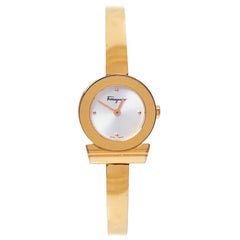 Salvatore Ferragamo Silver Gold Tone Stainless Steel Women's Wristwatch 22 MM