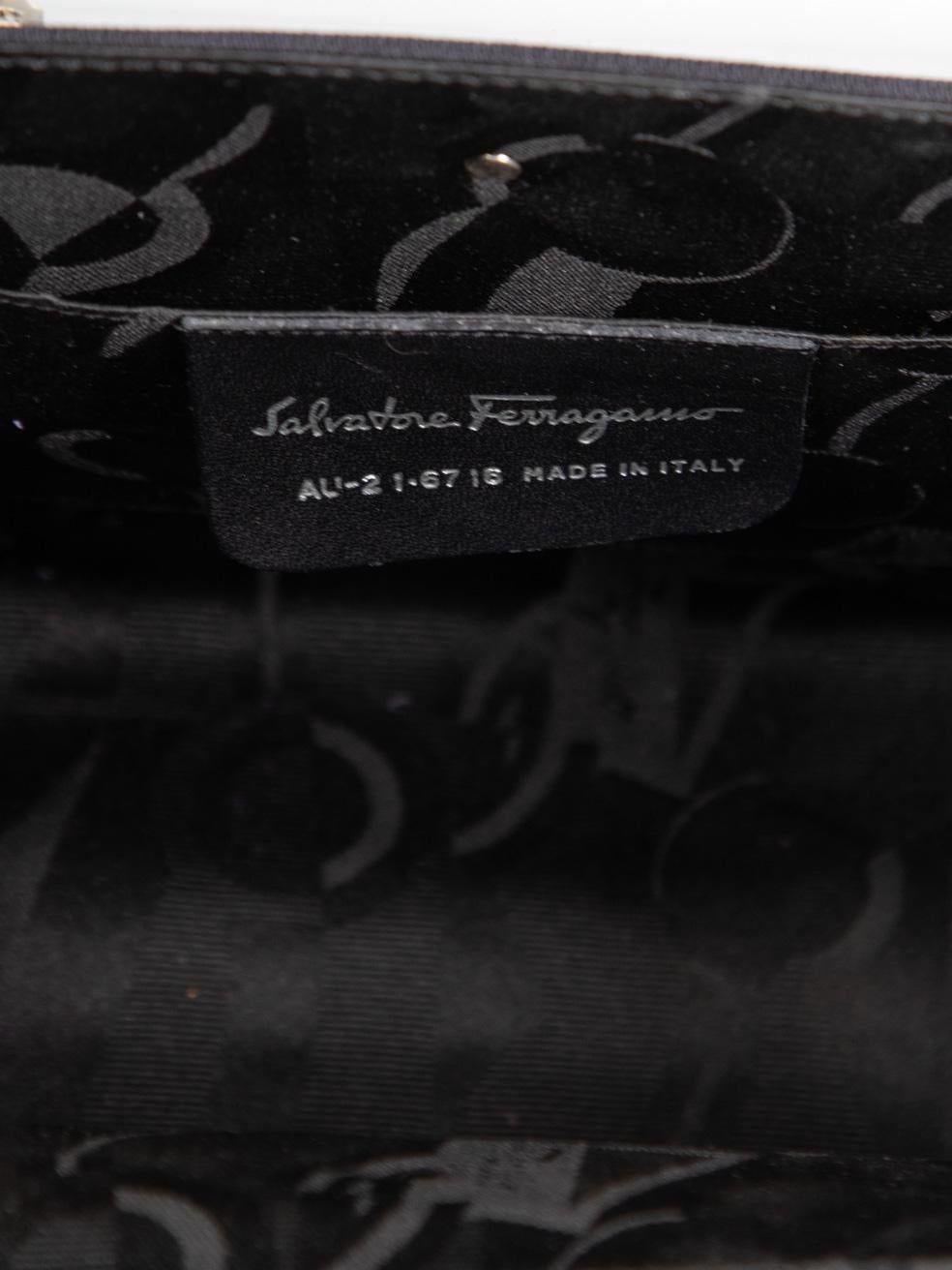 Salvatore Ferragamo Silver Metal Gancini Bag 2