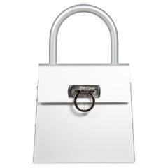 Salvatore Ferragamo Silver Metal Gancini Bag