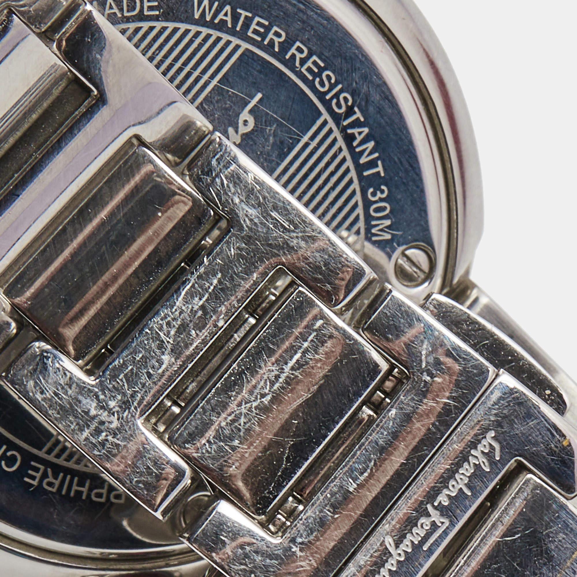 Women's or Men's Salvatore Ferragamo Silver Stainless Steel Gancino F64 Women's Wristwatch 36 mm