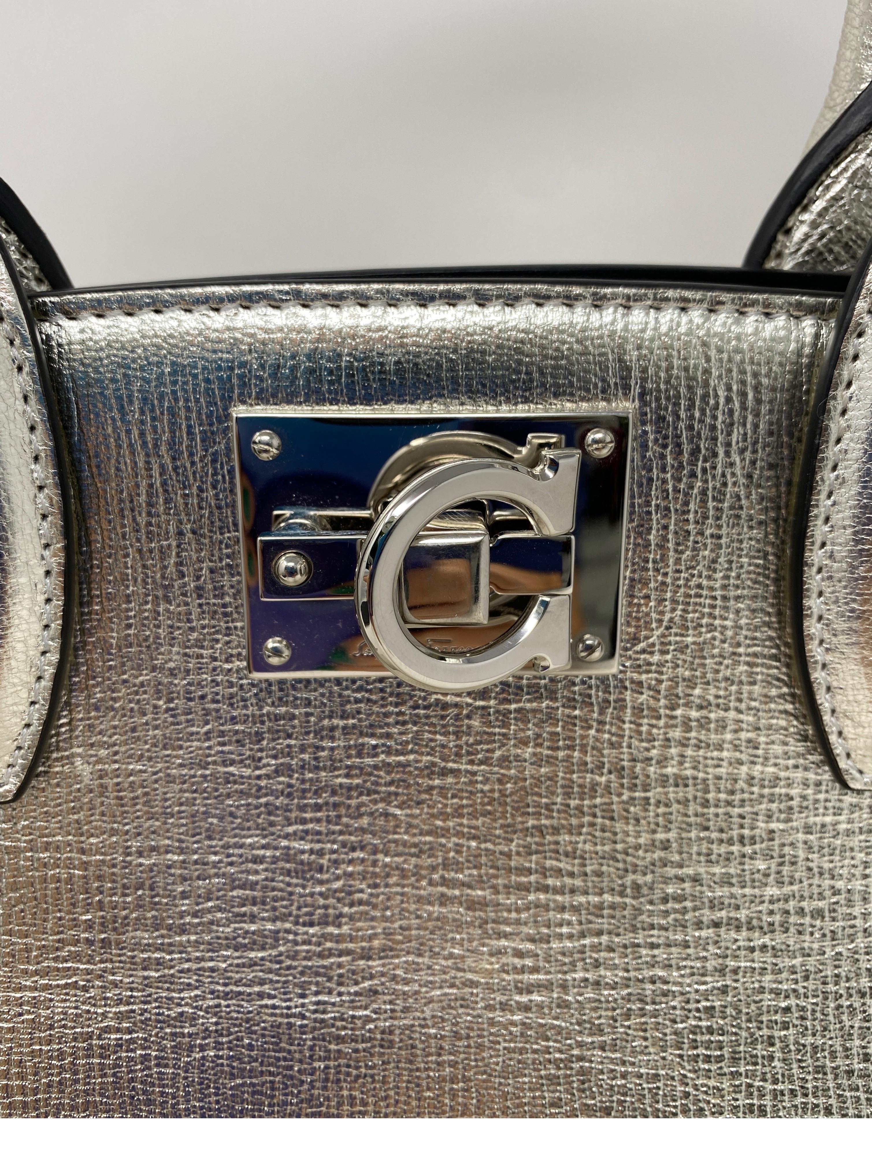 Salvatore Ferragamo Silver Tote Bag  9