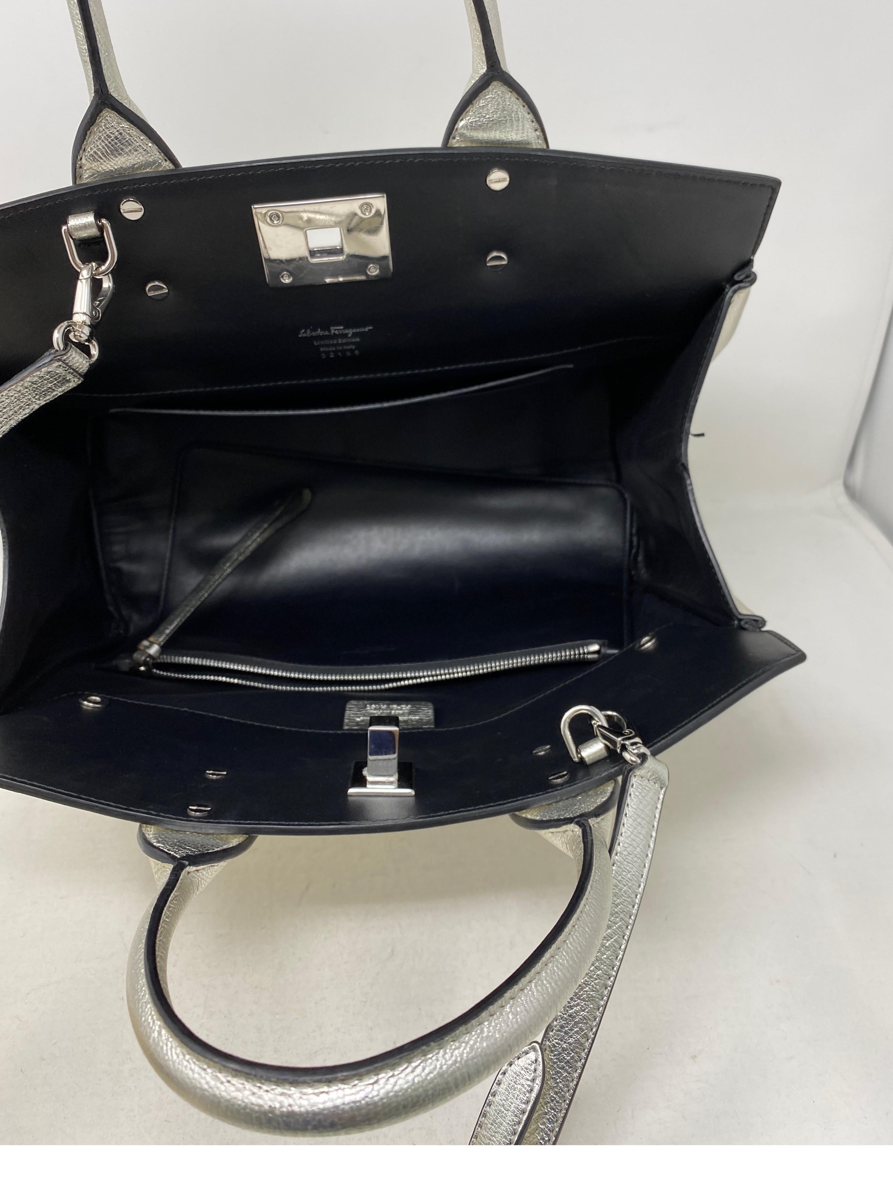 salvatore ferragamo silver bag