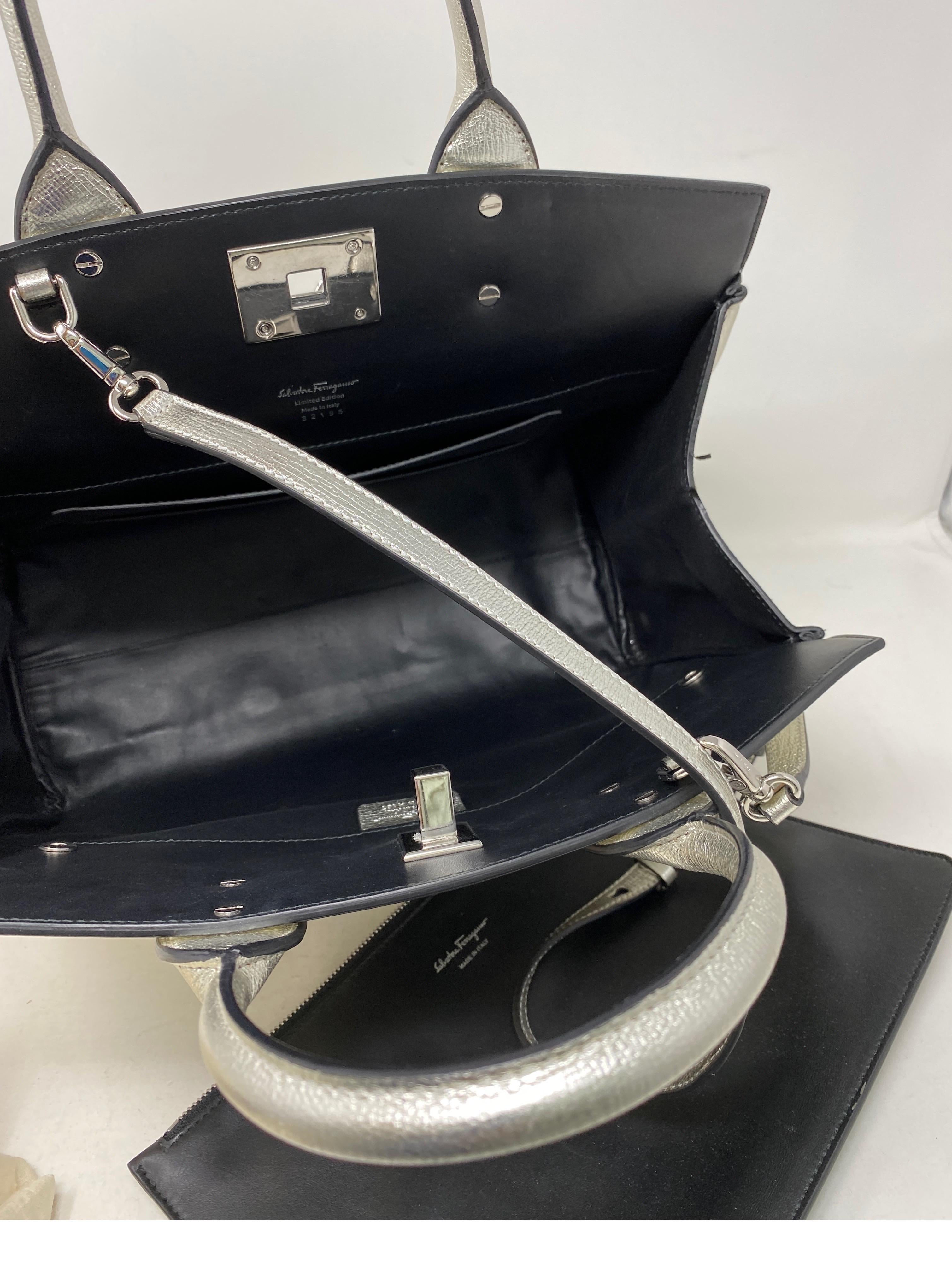 Women's or Men's Salvatore Ferragamo Silver Tote Bag 