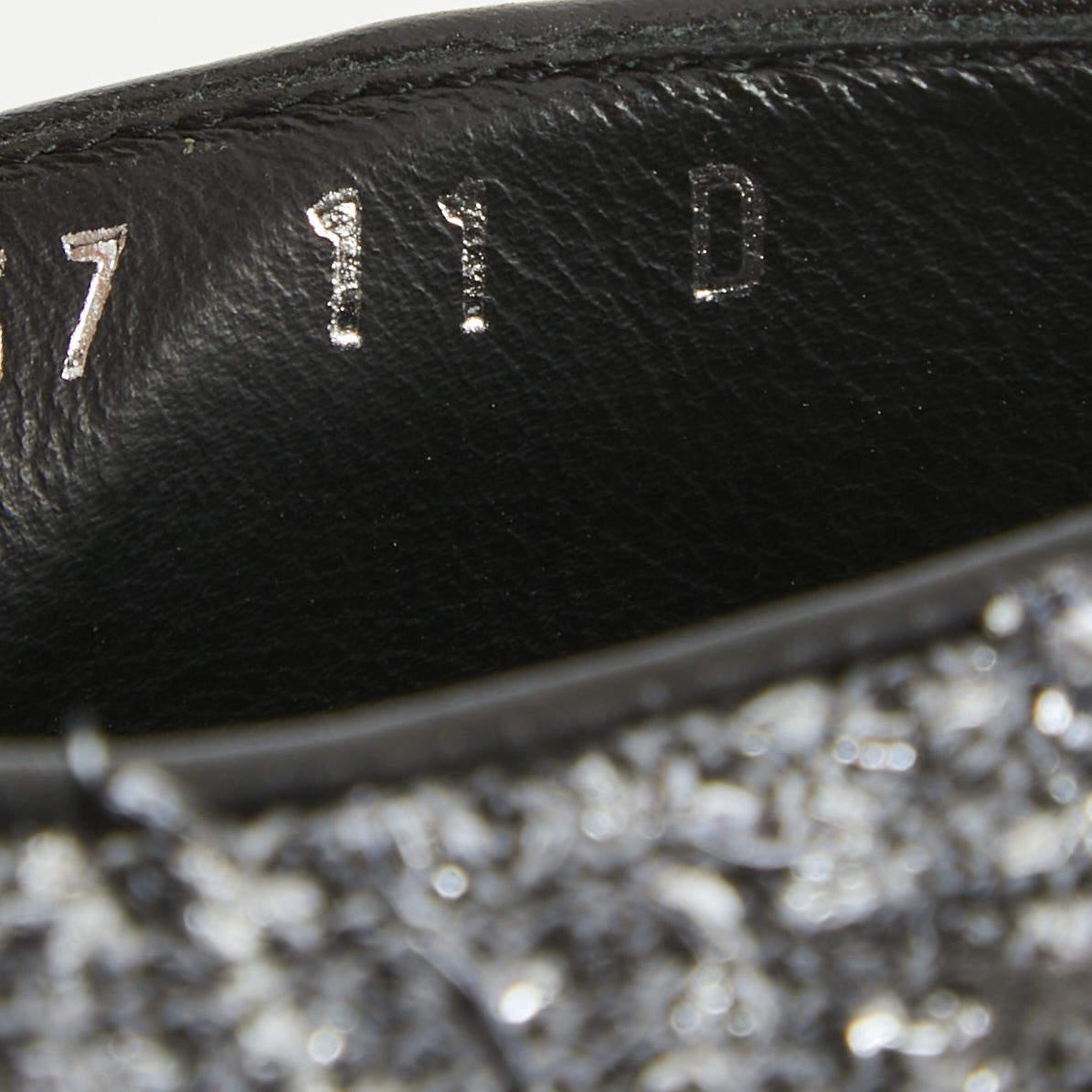 Salvatore Ferragamo Silver Tweed Bow Slip On Sneakers Size 41.5 For Sale 3