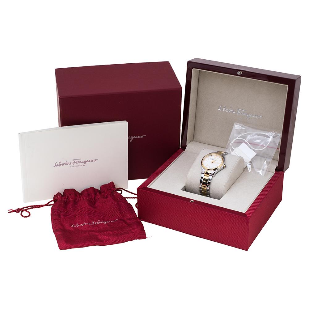 Salvatore Ferragamo Silver White Two-Tone FFV05 0016 Women's Wristwatch 33 mm 4