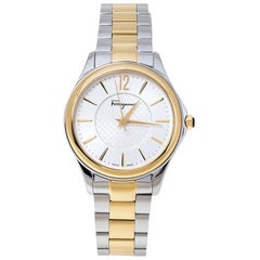 Salvatore Ferragamo Silver White Two-Tone FFV05 0016 Women's Wristwatch 33 mm