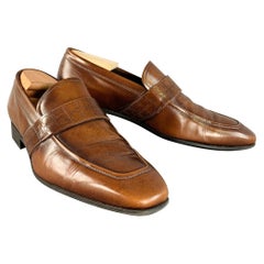 SALVATORE FERRAGAMO Taille 10 Mocassins en cuir marron perforé