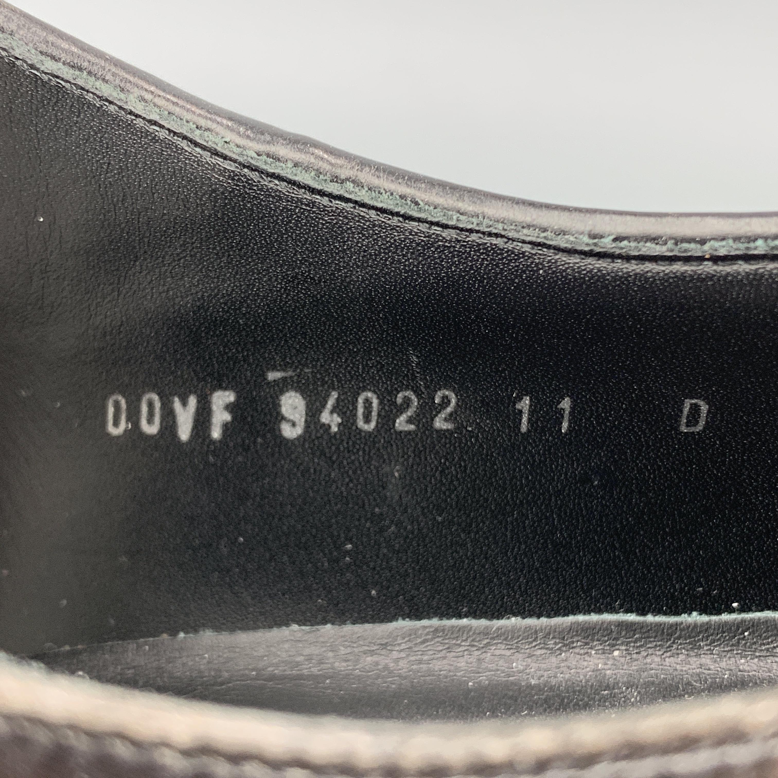 SALVATORE FERRAGAMO Size 11 Antique Black Leather Lace Up Derby Shoes 4