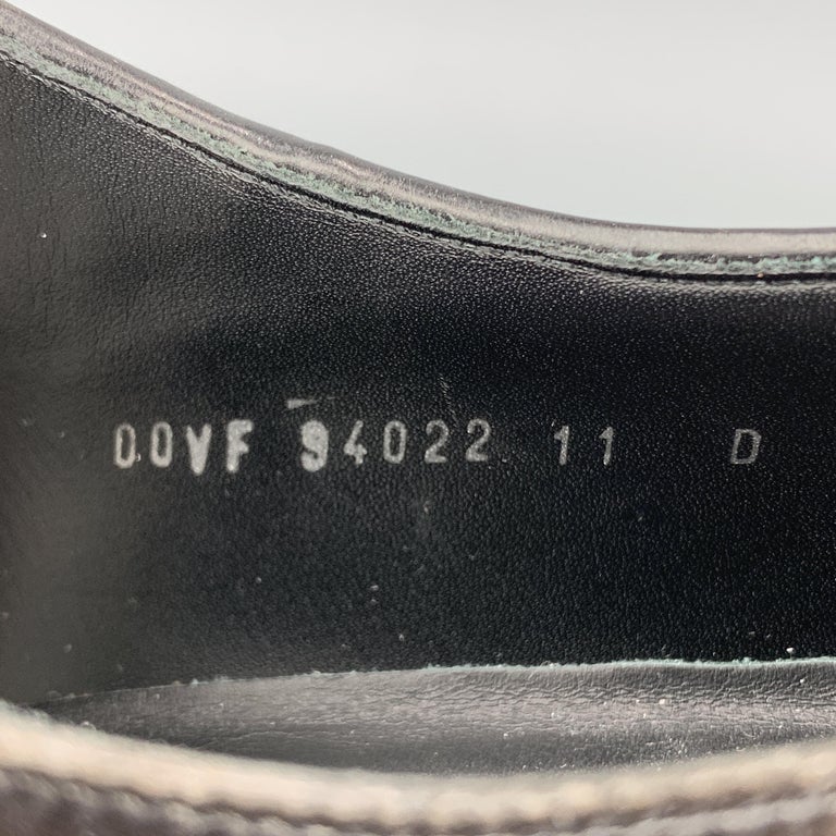 SALVATORE FERRAGAMO Size 11 Antique Black Leather Lace Up Derby Shoes ...