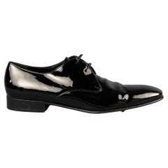 SALVATORE FERRAGAMO Size 11 Black Leather Lace Up Shoes