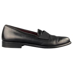 Used SALVATORE FERRAGAMO Size 11 Black Leather Slip On Loafers