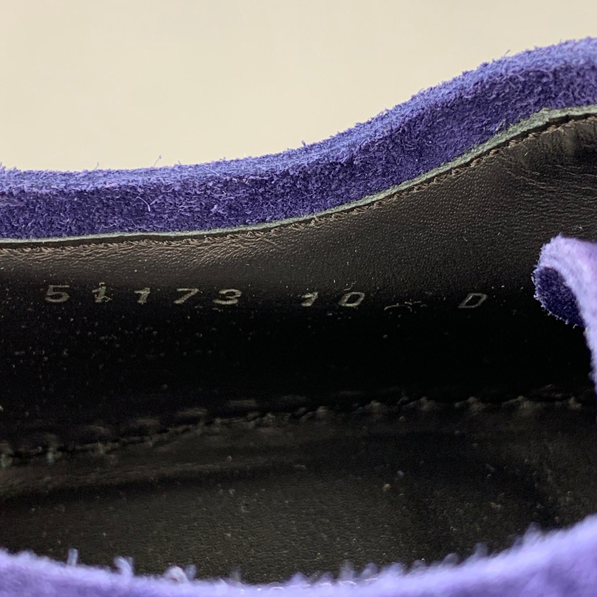 SALVATORE FERRAGAMO Size 11 Purple Suede Lace Up Shoes In Excellent Condition In San Francisco, CA