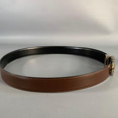 SALVATORE FERRAGAMO Size 32 Brown Black Reversible Leather Belt