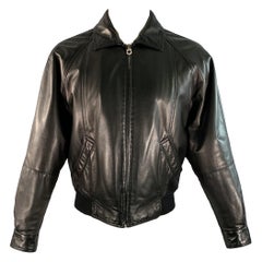 SALVATORE FERRAGAMO Size 36 Black Solid Leather Raglan Sleeve Jacket