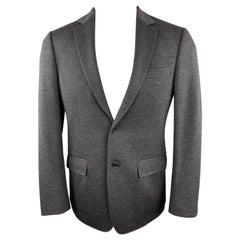 SALVATORE FERRAGAMO Size 36 Charcoal Wool Blend Notch Lapel Pockets Sport Coat J