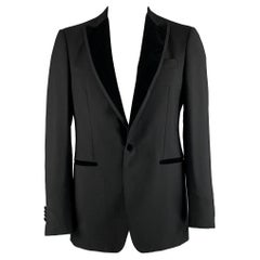 Salvatore Ferragamo Taglia 42 Cappotto sportivo in lana e mohair tinta unita nero