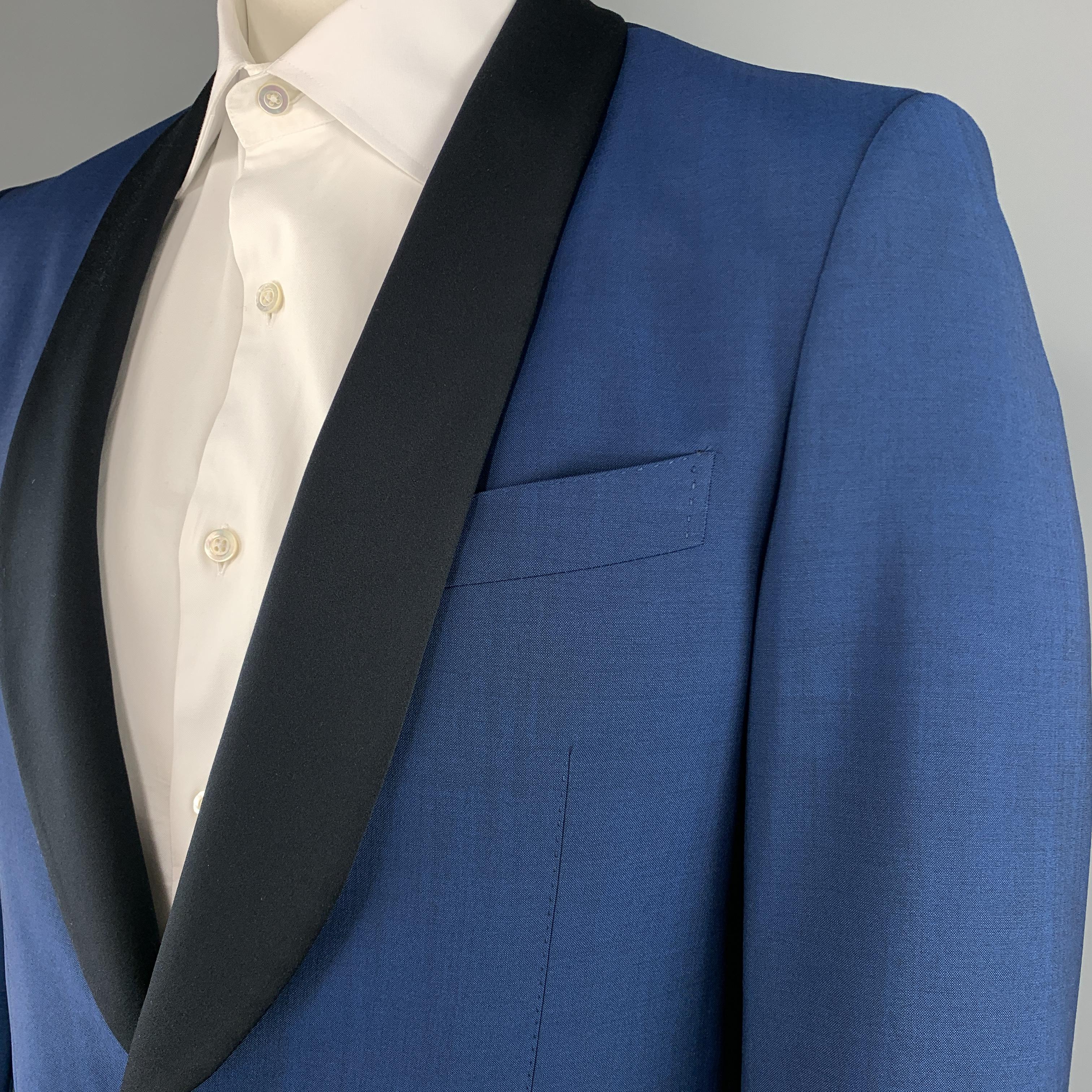 blue shawl collar tuxedo