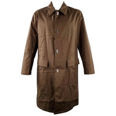 SALVATORE FERRAGAMO Taille 44 Manteau en coton mélangé Brown Turn Lock