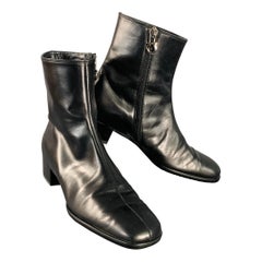 SALVATORE FERRAGAMO Size 5 Black Leather Split Toe Side Zipper Boots