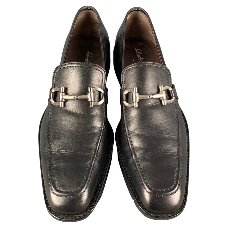 SALVATORE FERRAGAMO Size 11 Dark Brown Leather Horse Bit Slip On Loafers main image 0