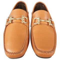 SALVATORE FERRAGAMO Größe 7.5 Tan Solid Leder Treiber Loafers