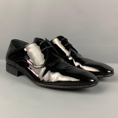 SALVATORE FERRAGAMO Size 8 Black Leather Lace Up Shoes