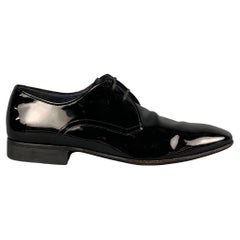 SALVATORE FERRAGAMO Size 8 Black Leather Lace Up Shoes