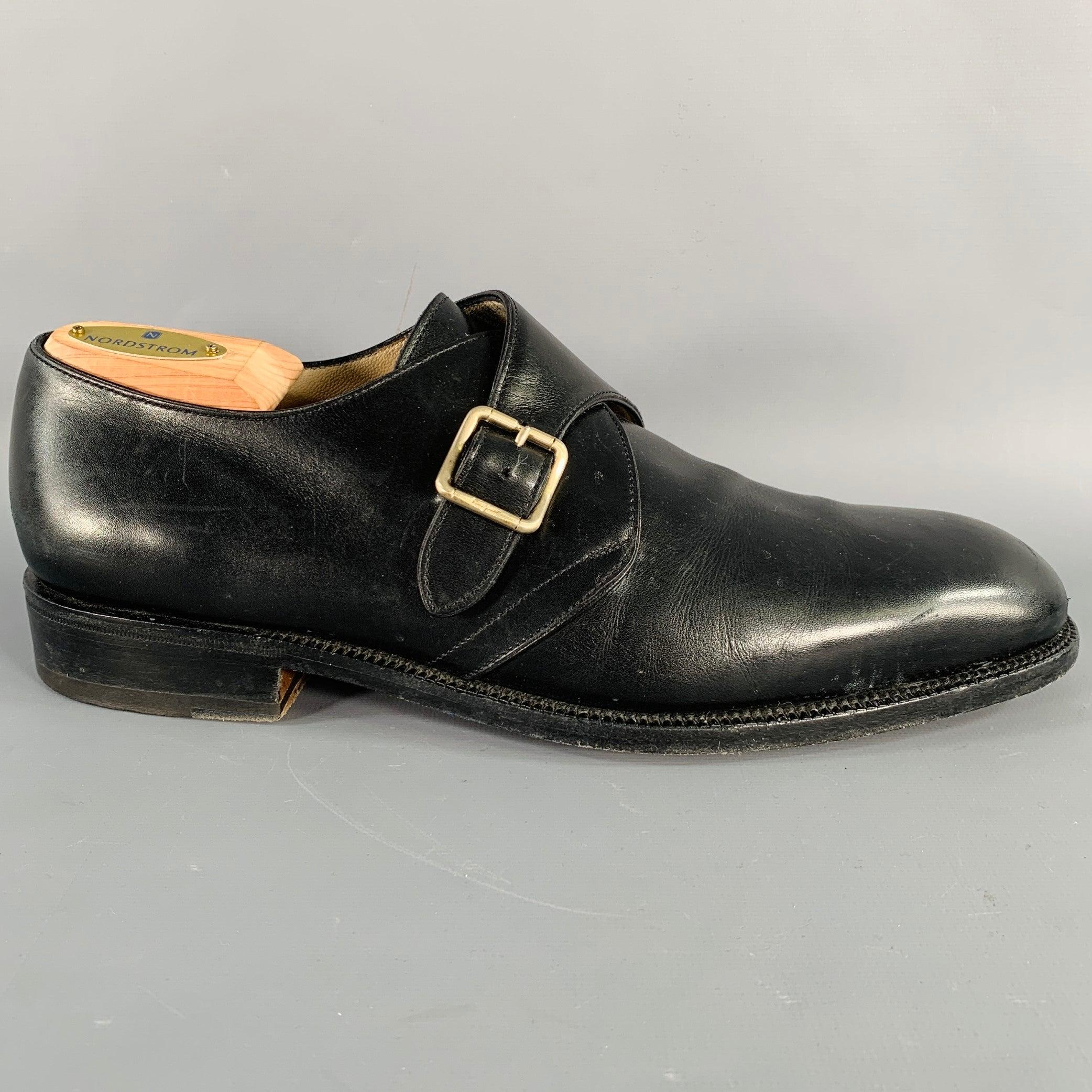 SALVATORE FERRAGAMO loafers
in a black leather featuring a monk strap style with buckle closure. Comes with dust bag. Made in Italy.Very Good Pre-Owned Condition. Minor signs of wear. 

Marked:   UG185226 22 U 8 2EOutsole: 11.25 inches  x 4 inches 

