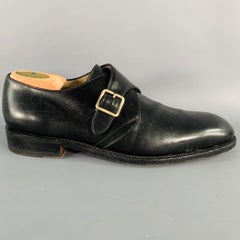 SALVATORE FERRAGAMO Size 8 Black Leather Monk Strap Loafers
