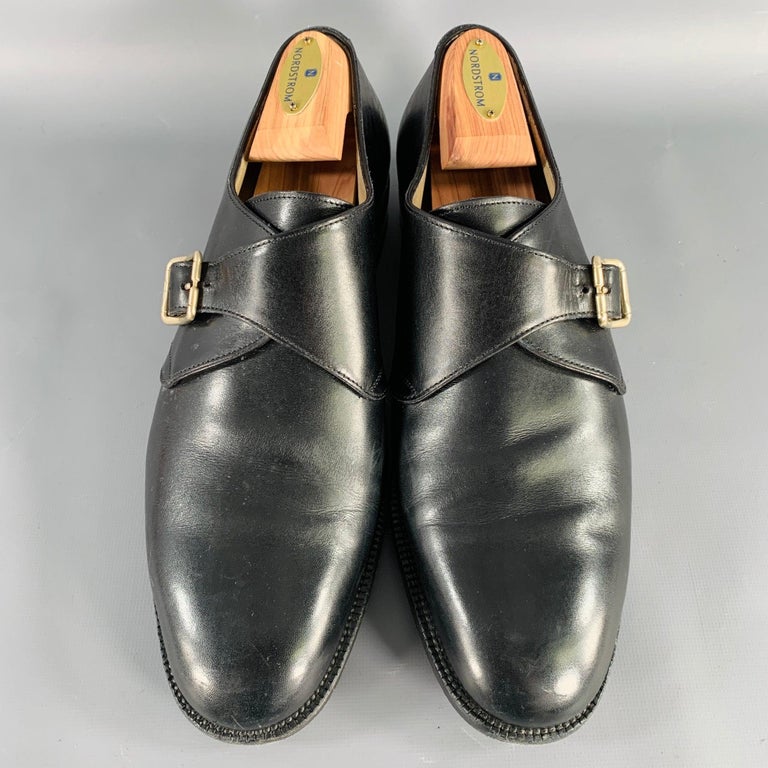 SALVATORE FERRAGAMO Size 8 Black Leather Monk Strap Loafers  display picture 2