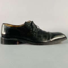 SALVATORE FERRAGAMO Size 9 Black Leather Derby Lace-Up Shoes