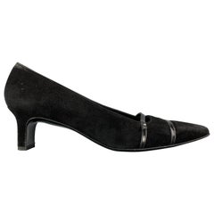 SALVATORE FERRAGAMO Size 9 Black Suede Pumps