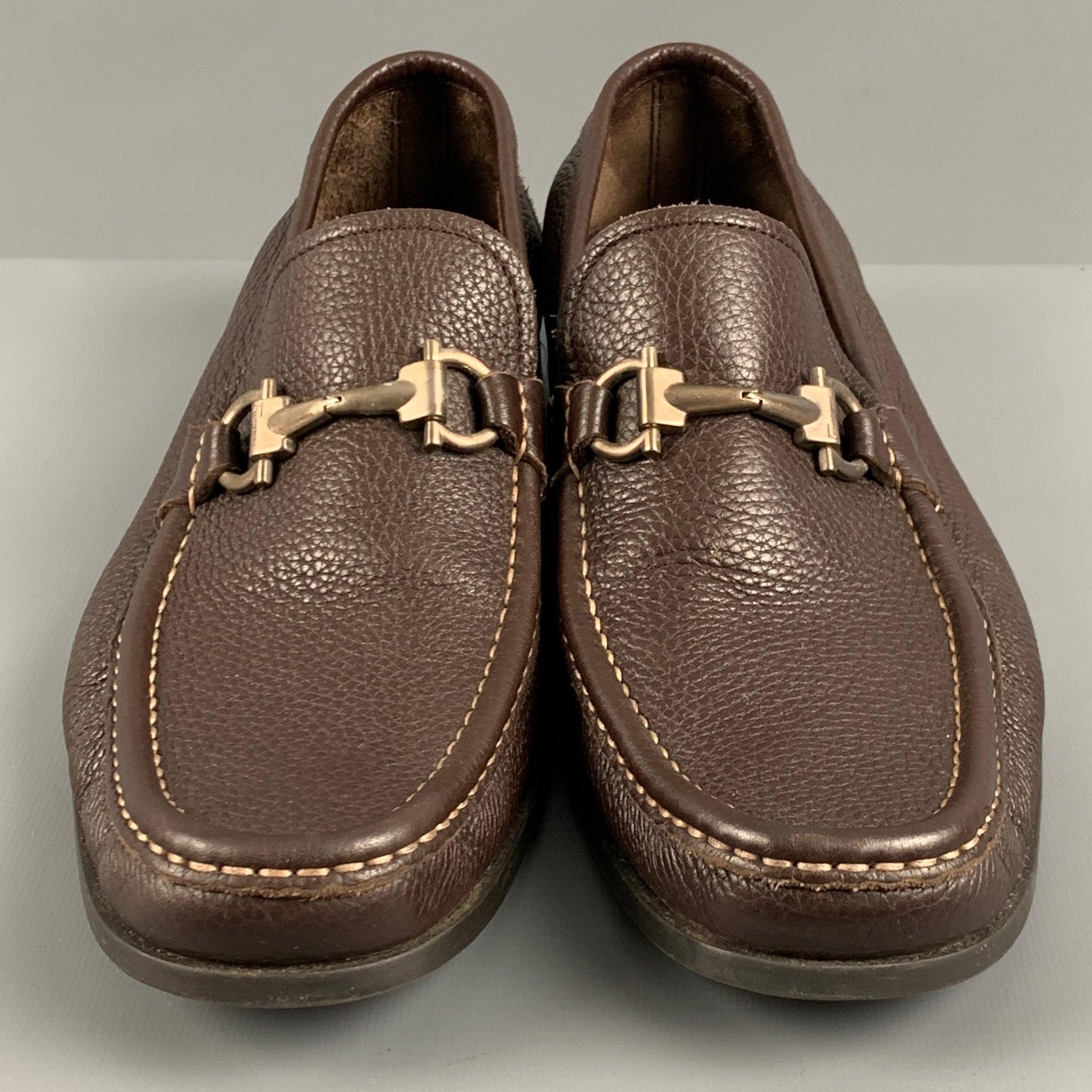 Men's SALVATORE FERRAGAMO Size 9.5 Brown Leather Loafers